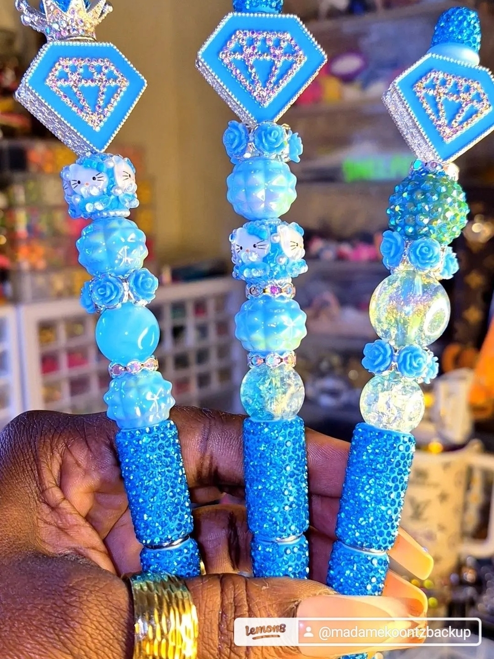 Madame Koonz Blue Crystal Beaded Bracelet Set